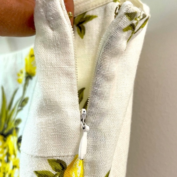 Tahari Pineapple Linen Blend Vintage Straples Midi  Dress - Picture 15 of 16